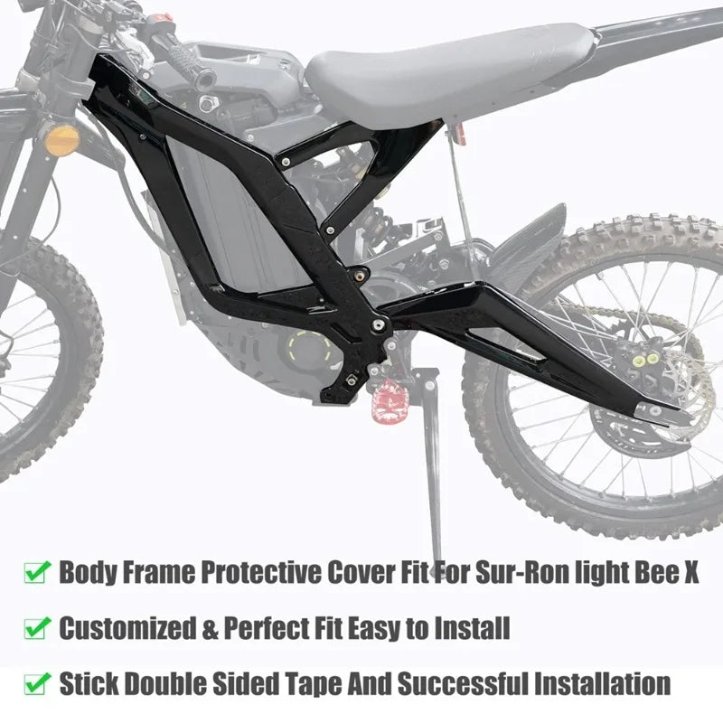 Glossy Black Frame Guards For Surron Light Bee