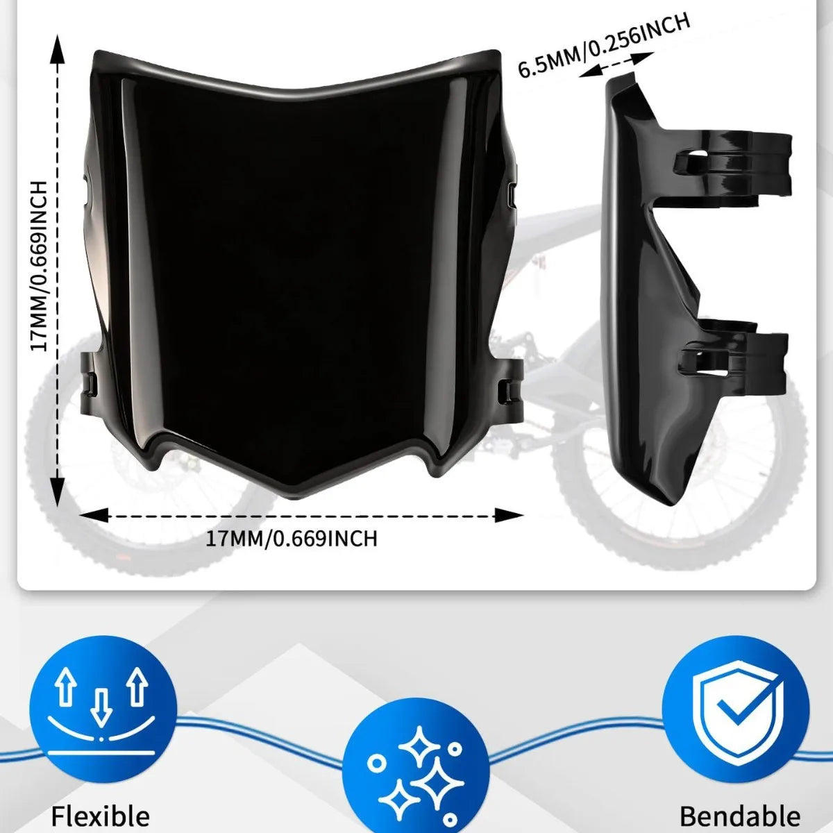 Glossy Black Motocutz Plate For All E-Motos